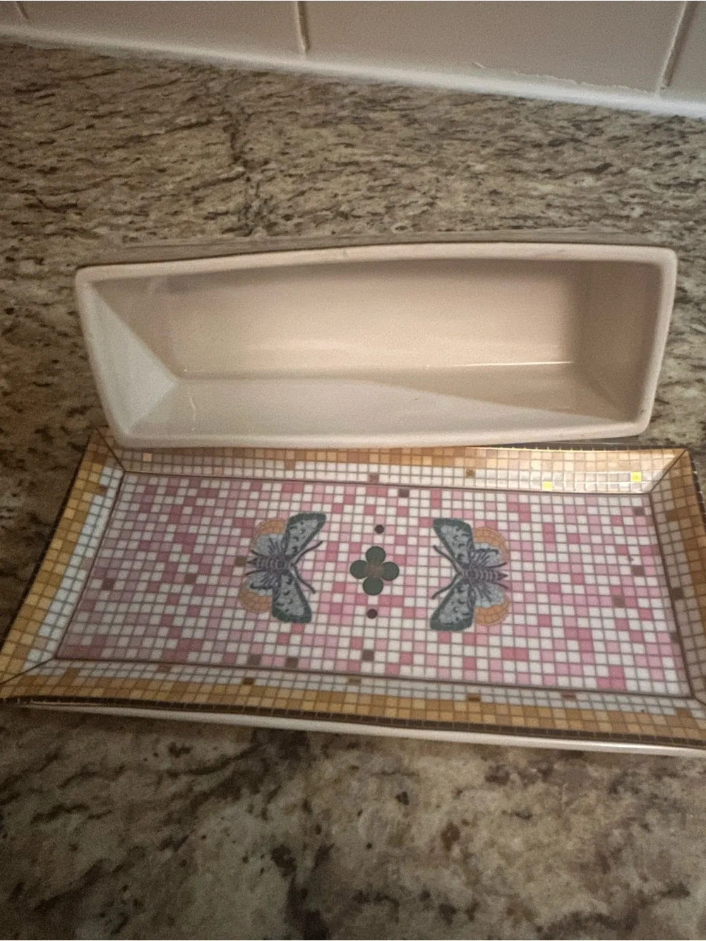 Anthropologie Garden Deco Butter Dish New